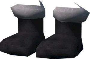 Low Poly Black Boots3 D Model PNG Image