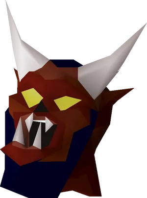 Low Poly Demon Head PNG Image