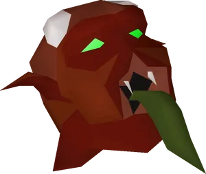 Low Poly Demon Head Render PNG Image