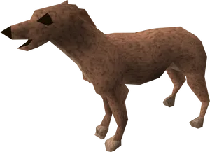 Low Poly Greyhound Model PNG Image