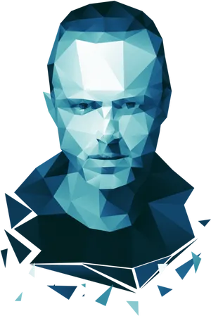 Low Poly Portrait Artwork PNG Image