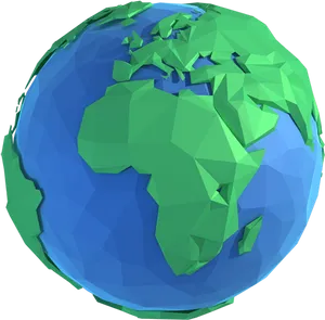 Low Poly Style Earth Model.png PNG Image