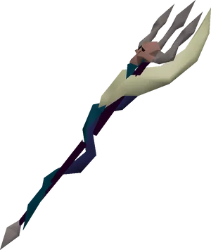 Low Poly3 D Trident Model.png PNG Image