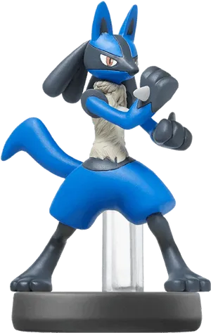 Lucario Amiibo Figure Pose PNG Image