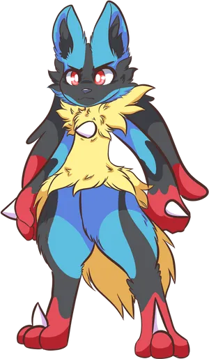 Lucario Anime Style Artwork PNG Image