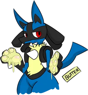 Lucario_ Anime_ Style_ Illustration PNG Image