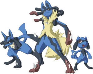 Lucario Evolution Line Artwork PNG Image