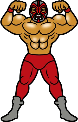 Luchador Wrestler Pose PNG Image