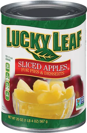 Lucky Leaf Sliced Apples Can PNG Image