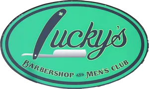 Luckys Barbershop Signage PNG Image