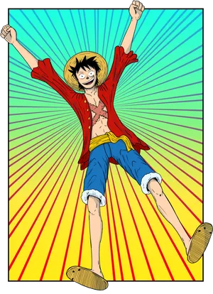 Luffy Triumphant Pose PNG Image