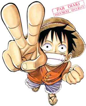 Luffy Victory Pose One Piece PNG Image