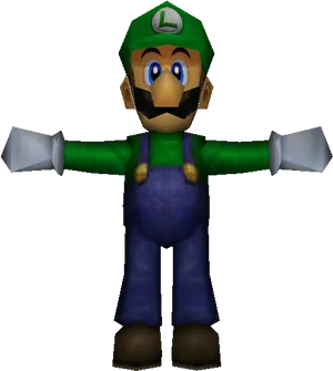 Luigi Classic Video Game Character PNG Image