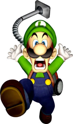 Luigi_ Surprised_ Action_ Pose PNG Image