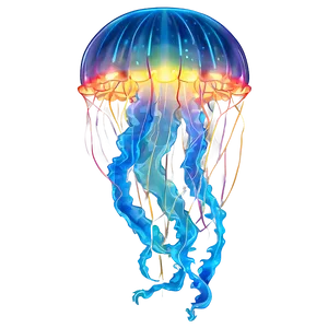 Luminescent Moon Jelly Illustration Png 06292024 PNG Image