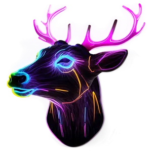 Luminous Deer Head Neon Effect Png Ndv PNG Image