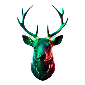 Luminous Deer Head Neon Effect Png Vvw PNG Image