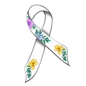 Lung Cancer Ribbon With Flowers Png 06292024 PNG Image