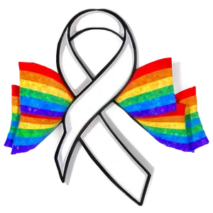 Lung Cancer Ribbon With Rainbows Png 55 PNG Image