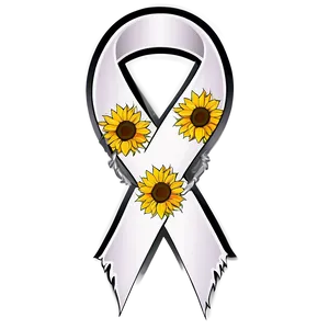 Lung Cancer Ribbon With Sunflower Png 34 PNG Image