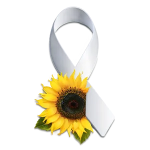 Lung Cancer Ribbon With Sunflower Png Jot PNG Image