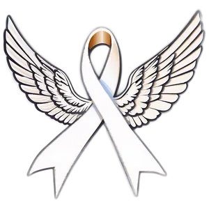 Lung Cancer Ribbon With Wings Png Kaa21 PNG Image