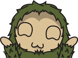 Lurking Green Creature Emote PNG Image