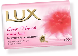 Lux Soft Touch Soap Bar Packaging PNG Image