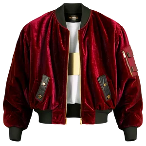 Luxe Velvet Bomber Jacket Png 06282024 PNG Image