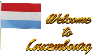 Luxembourg Welcome Signand Flag PNG Image