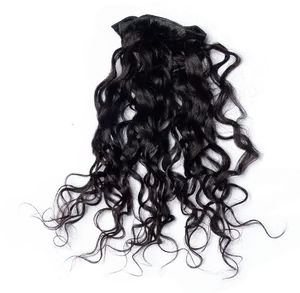 Luxurious Black Curly Hair Texture PNG Image