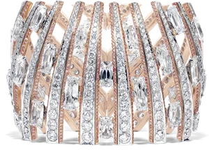 Luxurious Diamond Rose Gold Bangle PNG Image