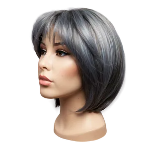 Luxurious Grey Hairstyle Png 06282024 PNG Image