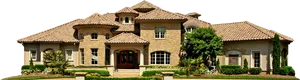 Luxurious Stone Mansion Exterior PNG Image