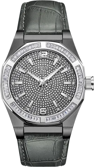 Luxury Diamond Studded Watch PNG Image