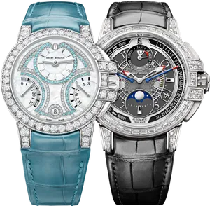 Luxury Diamond Watches PNG Image