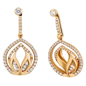 Luxury Gold And Diamond Earrings Png 06262024 PNG Image