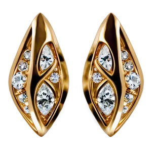 Luxury Gold And Diamond Earrings Png 06262024 PNG Image