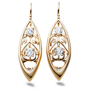 Luxury Gold And Diamond Earrings Png Ujo31 PNG Image