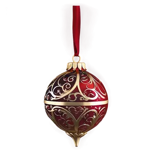 Luxury Gold And Red Christmas Ornament Png 06262024 PNG Image