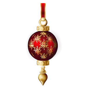 Luxury Gold And Red Christmas Ornament Png Eaf PNG Image