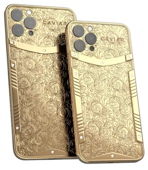 Luxury Gold Engravedi Phone12 Design PNG Image