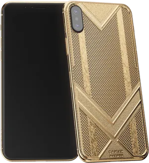 Luxury Gold Smartphone Cover PNG Image