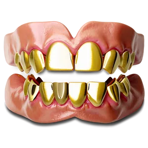 Luxury Gold Teeth Grillz Png Kyt4 PNG Image