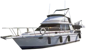 Luxury Yacht Isolatedon Black PNG Image