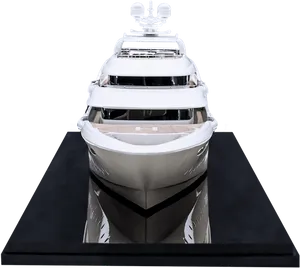 Luxury Yacht Model Front View PNG Image