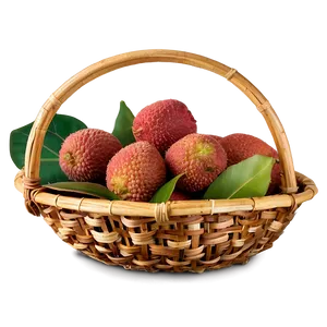 Lychee Harvest Basket Png 06252024 PNG Image