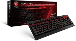 M S I G K701 Mechanical Gaming Keyboard PNG