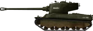 M60 A2 E1 Tank Side Profile PNG Image