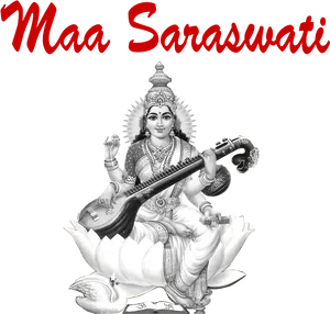 Maa Saraswati Hindu Goddess PNG Image